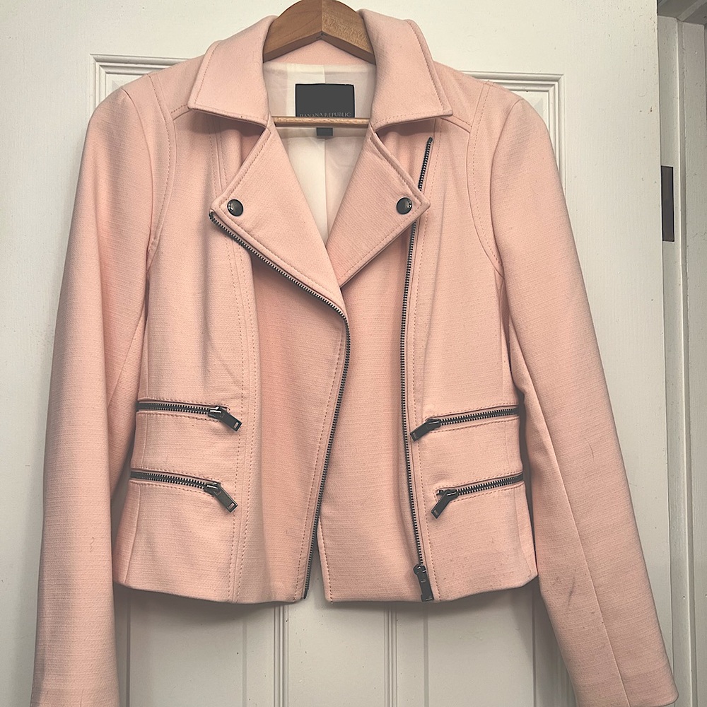 Banana Republic Pink Moto Jacket Size 6